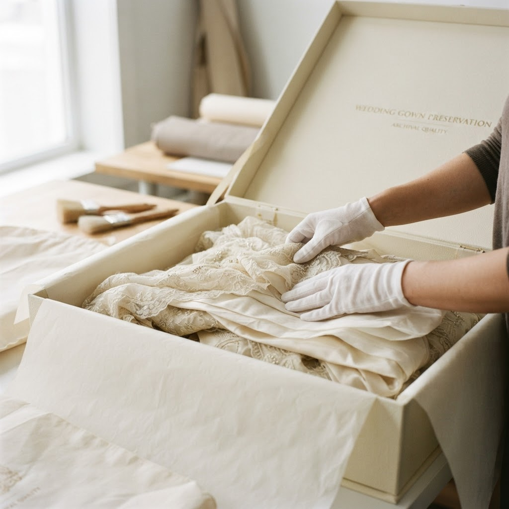 Archivierung eines Brautkleides in Museumsqualität